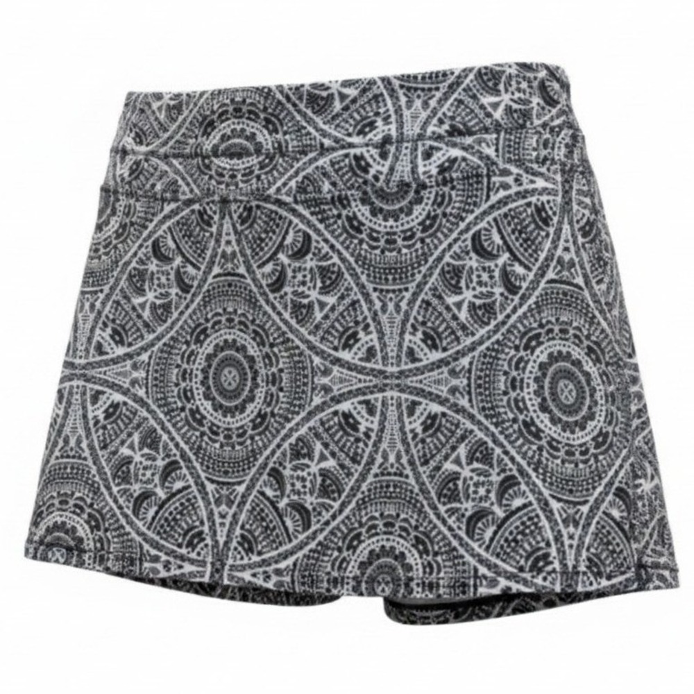 Prana Skort Women S Small Black White Geometric Mandala Athletic Mini Skirt